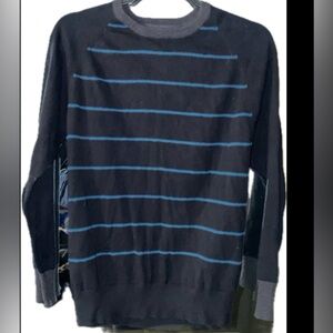 ☘️ 3/$20 Retrofit Mens Pullover Sweater Navy V Neck Ribbed Hem Long Sleeve Small